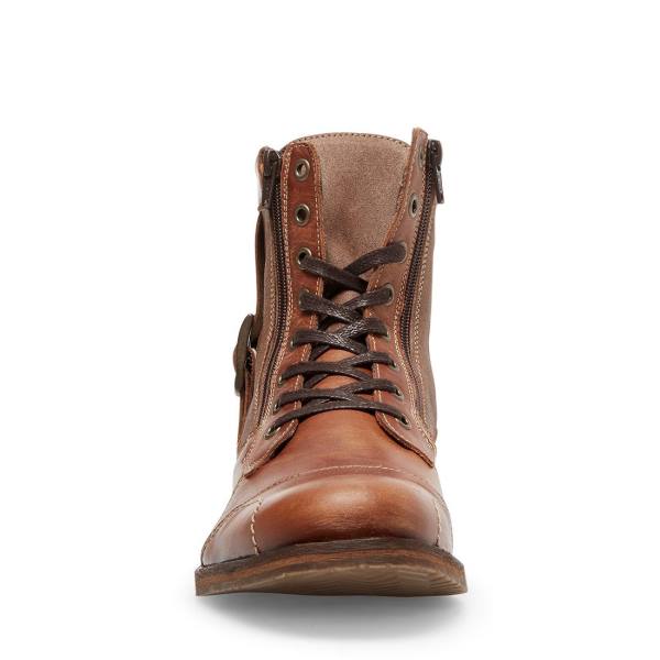 Steve Madden Sidetrack Cognac Deri Çizme Erkek Kahverengi | SM-706DK