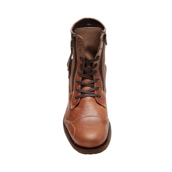 Steve Madden Sidetrack Cognac Deri Çizme Erkek Kahverengi | SM-706DK