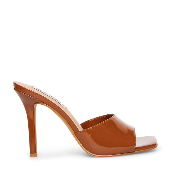 Steve Madden Signal Cognac Rugan Heel Topuklu Ayakkabı Kadın Kahverengi | SM-325DL