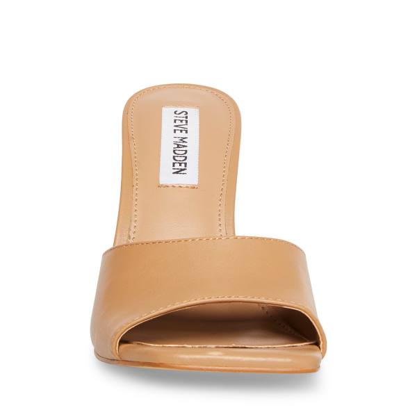 Steve Madden Signal Tan Deri Heel Topuklu Ayakkabı Kadın Bej Rengi | SM-672ZQ