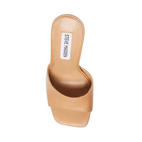 Steve Madden Signal Tan Deri Heel Topuklu Ayakkabı Kadın Bej Rengi | SM-672ZQ