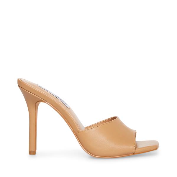 Steve Madden Signal Tan Deri Heel Topuklu Ayakkabı Kadın Bej Rengi | SM-672ZQ