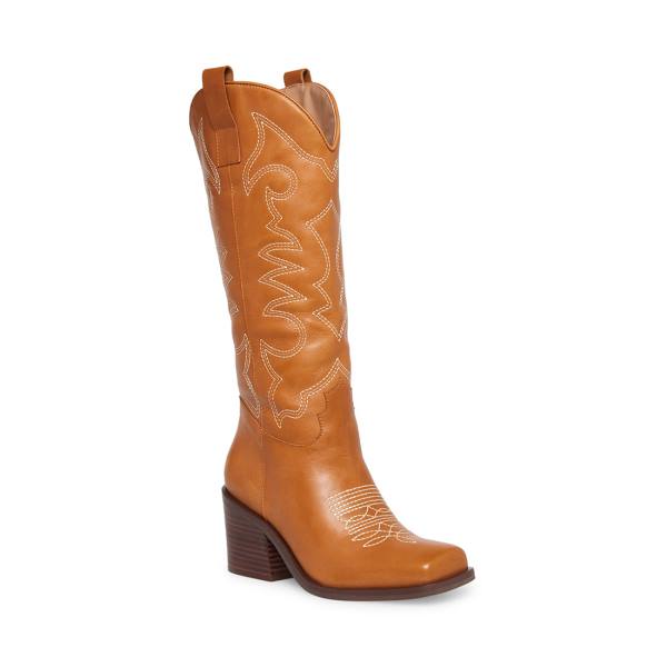 Steve Madden Stampede Tan Deri Çizme Kadın Kahverengi | SM-745BE