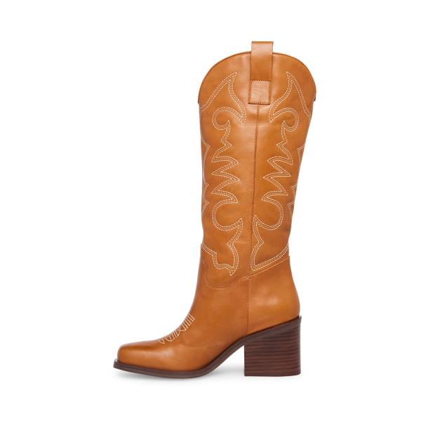 Steve Madden Stampede Tan Deri Çizme Kadın Kahverengi | SM-745BE