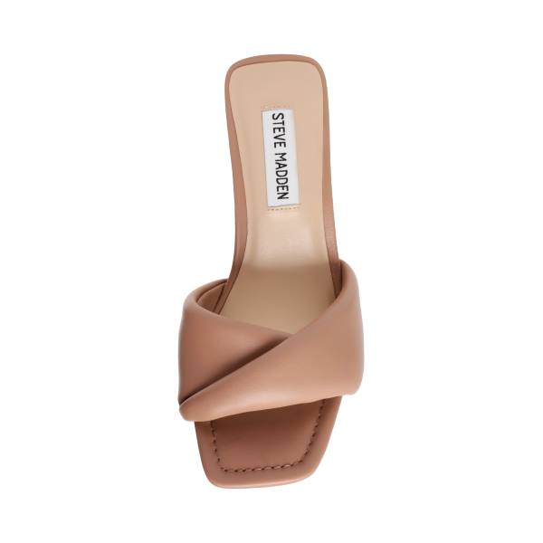 Steve Madden Thai Tan Deri Heel Topuklu Ayakkabı Kadın Kahverengi | SM-498BC