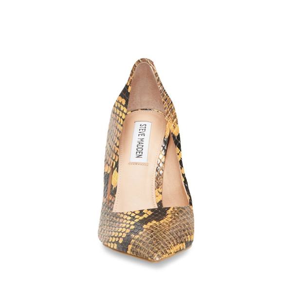 Steve Madden Vala Snake Heel Topuklu Ayakkabı Kadın Sarı Yılan | SM-301OZ