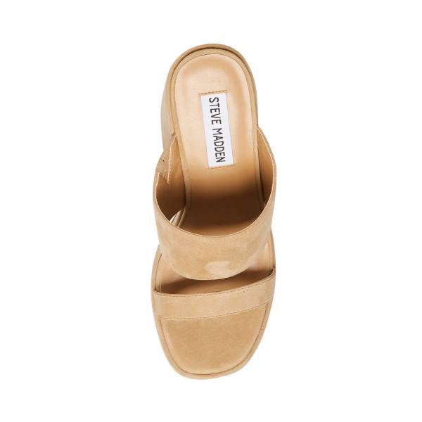 Steve Madden Vickey Sand Süet Heel Topuklu Ayakkabı Kadın Kahverengi | SM-798CM