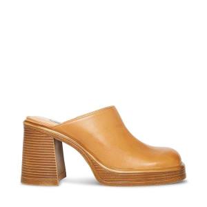 Steve Madden Flirtie Tan Deri Heel Topuklu Ayakkabı Kadın Kahverengi | SM-641PG