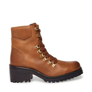 Steve Madden Galway Cognac Deri Bot Kadın Kahverengi | SM-286FI