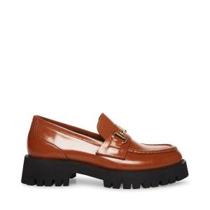 Steve Madden Lando Cognac Deri Loafer Ayakkabı Kadın Kahverengi | SM-027PT