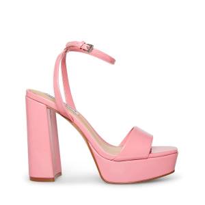 Steve Madden Lessa Rugan Heel Topuklu Ayakkabı Kadın Pembe | SM-738XG