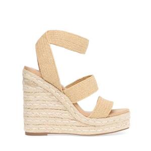 Steve Madden Shimmy Natural Raffia Sandalet Kadın Bej Rengi | SM-572UF