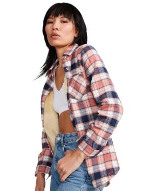 Steve Madden Teddy Astar Flannel Ceket Kadın Pembe | SM-327KT