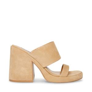 Steve Madden Vickey Sand Süet Heel Topuklu Ayakkabı Kadın Kahverengi | SM-798CM